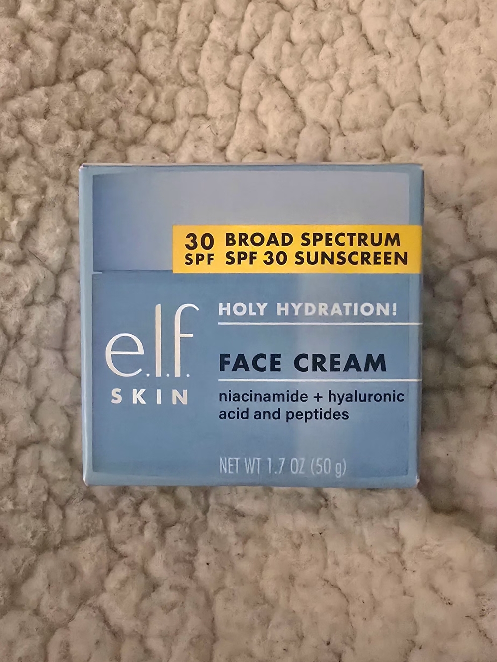 e.l.f Face Cream SPF 30 niacinamide + hyaluronic acid and Peptides